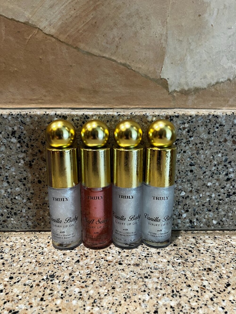 TRULY Set of 4 Lip Oils Vanilla Baby and Soft Serve! NEW